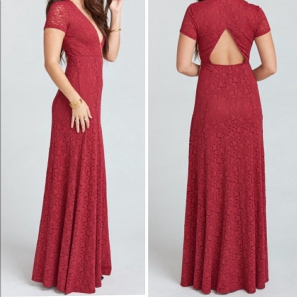 Show Me Your Mumu Eleanor Lace Maxi Dress in Red - Picture 15 of 15